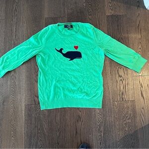 Green Sweater with Whale Design